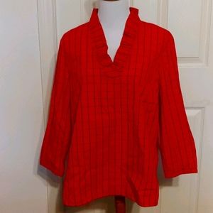 Crown & Ivy Ruffle Neck Blouse